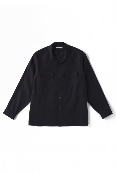 SWALLOW COLLAR NASSOU SHIRTS (BLACK)