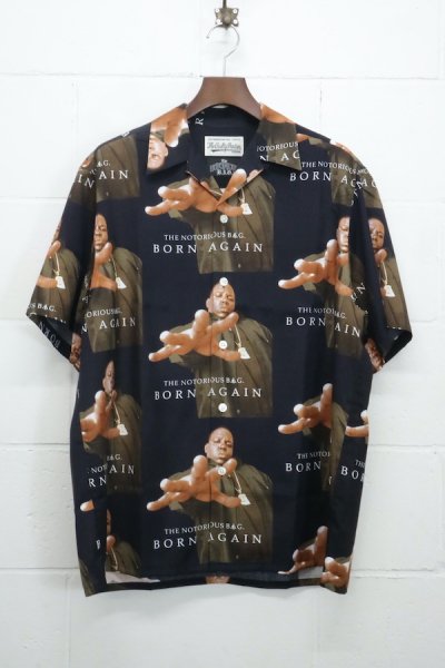 THE NOTORIOUS B.I.G / S/S HAWAIIAN SHIRT ( TYPE-2 ) (BLACK)