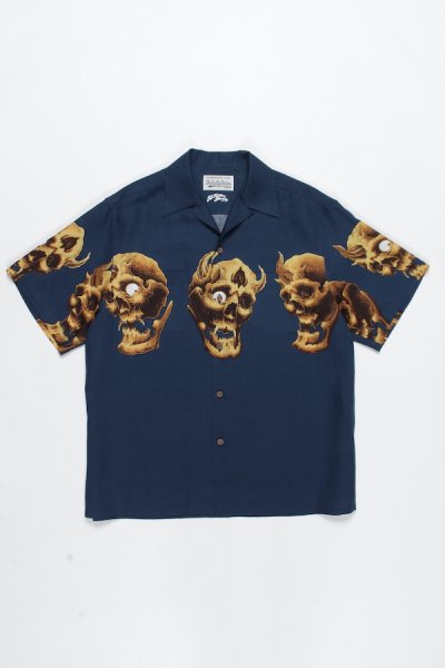 56 TATTOO STUDIO / S/S HAWAIIAN SHIRT (NAVY)