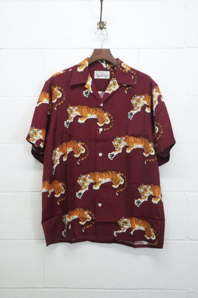 TIM LEHI / S/S HAWAIIAN SHIRT (BURGUNDY)