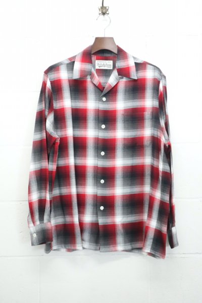 CALIFORNIA CHECK OPEN COLLAR SHIRT ( TYPE-1 ) (RED)