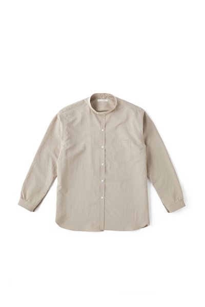 STUD BUTTON BAND COLLAR SHIRTS (MINK)