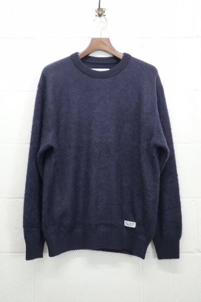 MOHAIR CREW NECK SWEATER (NAVY)