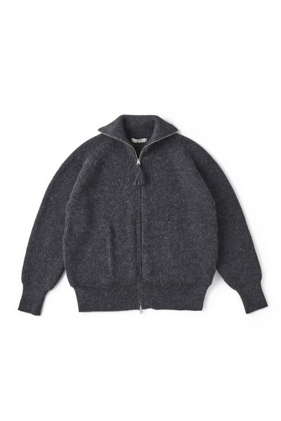 ALPAKA TURTLE-NECK ZIP SWEATER (GRAPHITE)