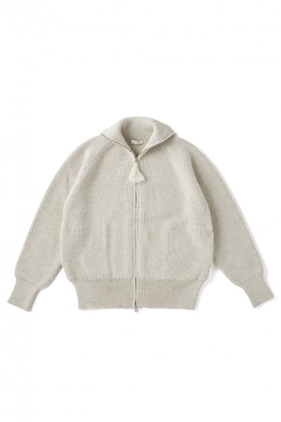 ALPAKA TURTLE-NECK ZIP SWEATER (NATURAL)