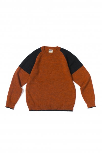 Raglan Crew Neck Knit (Orange/Black)