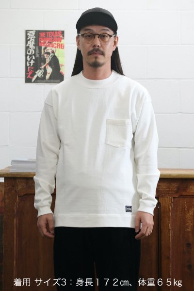 TIGHT別注カラー Moc Neck LS Cutsewn (White)