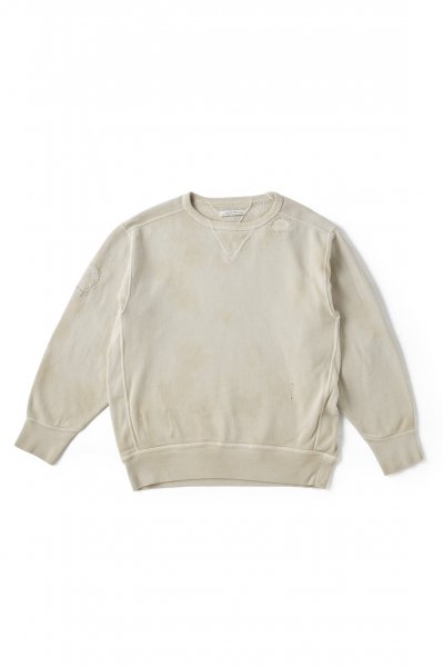 PATINA COTTON SWEAT CREW-NECK (SCAR FACE) (BONE)