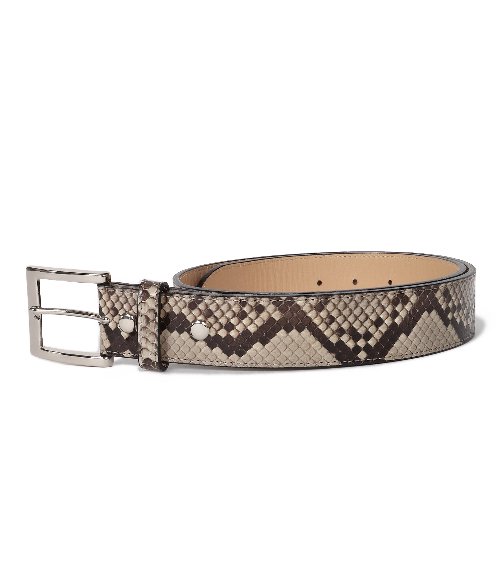 PYTHON LEATHER BELT (WHITE)