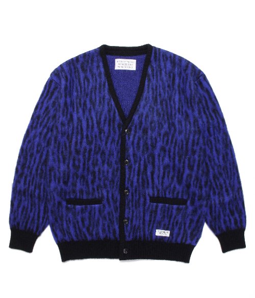 LEOPARD MOHAIR CARDIGAN ( TYPE-2 ) (BLUE)