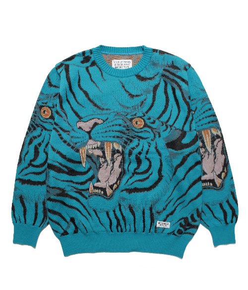 TIM LEHI / JACQUARD SWEATER ( TYPE-1 ) (TURQUOISE)