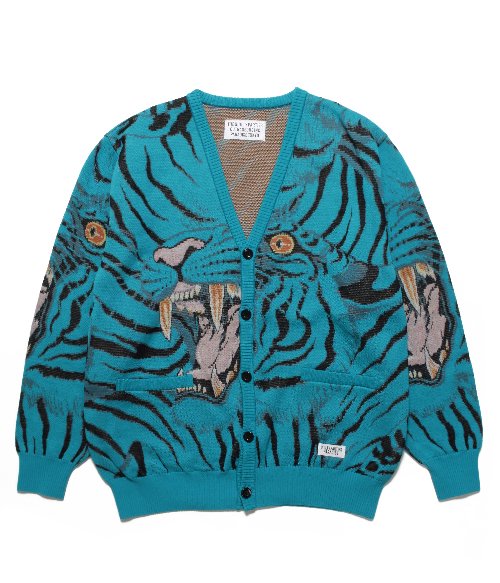 TIM LEHI / JACQUARD CARDIGAN ( TYPE-1 ) (TURQUOISE)