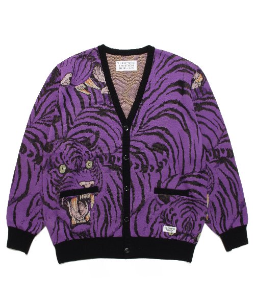 TIM LEHI / JACQUARD CARDIGAN ( TYPE-2 ) (PURPLE)