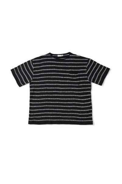 EARLY BASQUE STRIPE SHIRTS (Short sleeve) (GRAPHITE x NATURAL)