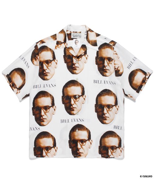 BILL EVANS / S/S HAWAIIAN SHIRT ( TYPE-1 ) (WHITE)