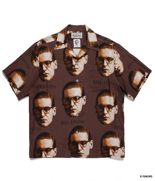 BILL EVANS / S/S HAWAIIAN SHIRT ( TYPE-1 ) (BROWN)