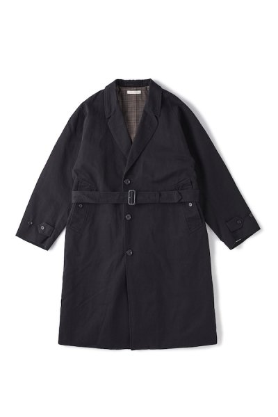 BELTED WAIST DUSTER COAT (BLACK)