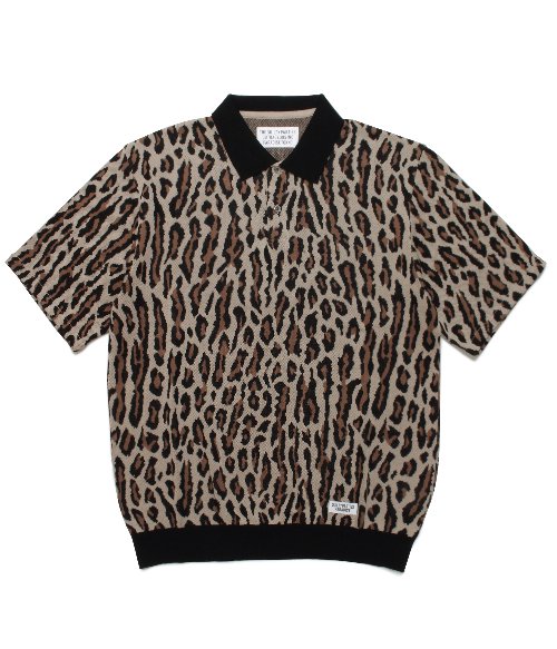 LEOPARD KNIT PORO SHIRT (BEIGE)