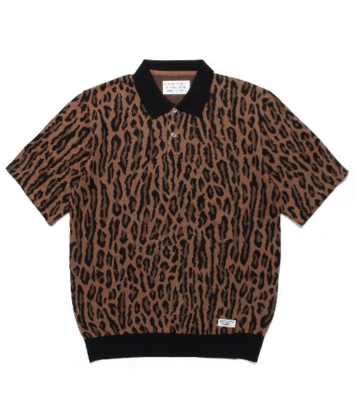 LEOPARD KNIT PORO SHIRT (BROWN)