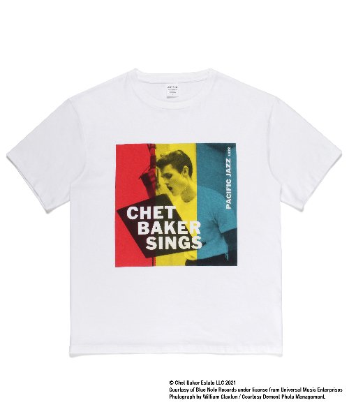 CHET BAKER / WASHED HEAVY WEIGHT CREW NECK T-SHIRT ( TYPE-1 ) (WHITE)