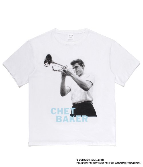 CHET BAKER / WASHED HEAVY WEIGHT CREW NECK T-SHIRT ( TYPE-2 ) (WHITE)