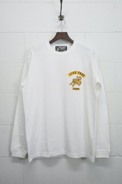 Heavy Weight Long Sleeve T-Shirt "LIVE FREE" （WHITE）