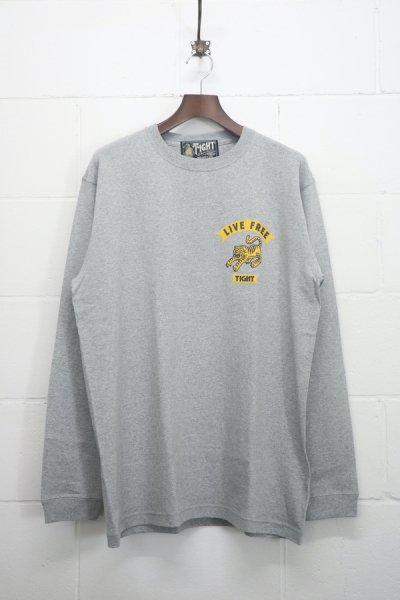 Heavy Weight Long Sleeve T-Shirt "LIVE FREE" （GRAY）