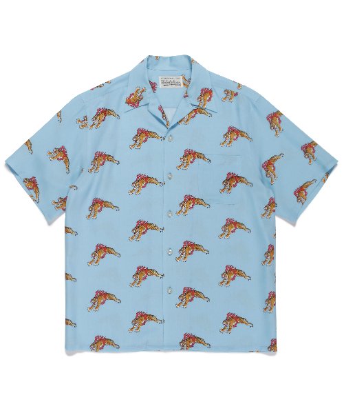 TIM LEHI / S/S HAWAIIAN SHIRT ( TYPE-5 ) (L-BLUE)