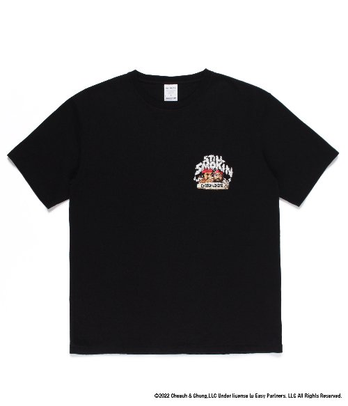 STILL SMOKIN / WASHED HEAVY WEIGHT CREW NECK T-SHIRT ( TYPE-2 ) (BLACK)