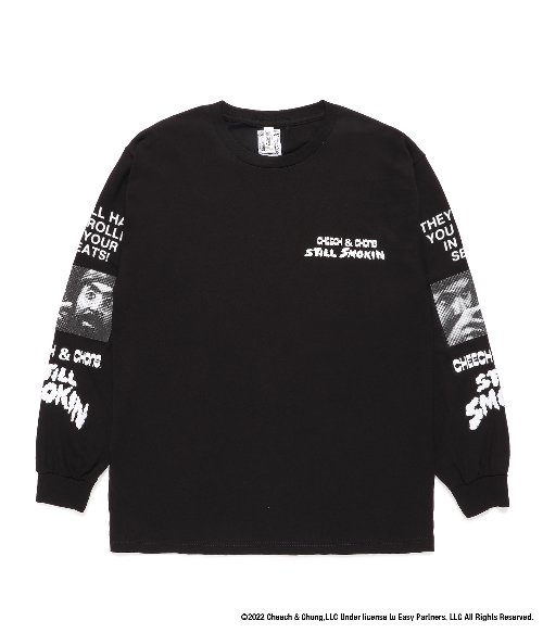 STILL SMOKIN / CREW NECK LONG SLEEVE T-SHIRT ( TYPE-1 ) (BLACK)