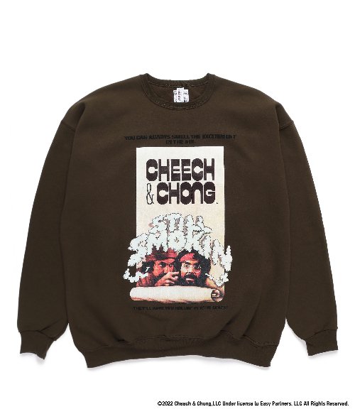 STILL SMOKIN / CREW NECK SWEAT SHIRT ( TYPE-1 ) (BROWN)