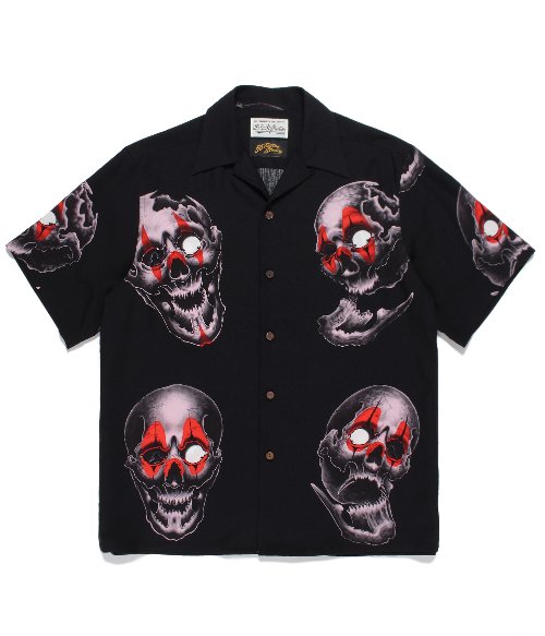 56 TATTOO STUDIO / S/S HAWAIIAN SHIRT ( TYPE-1 ) (BLACK)