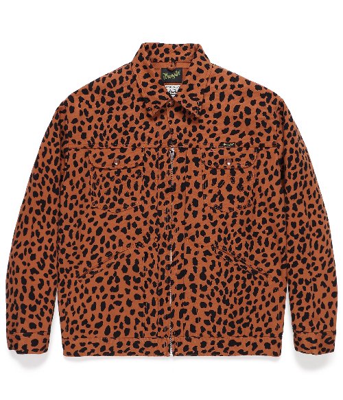 LEOPARD TRUCKER JACKET (BROWN)