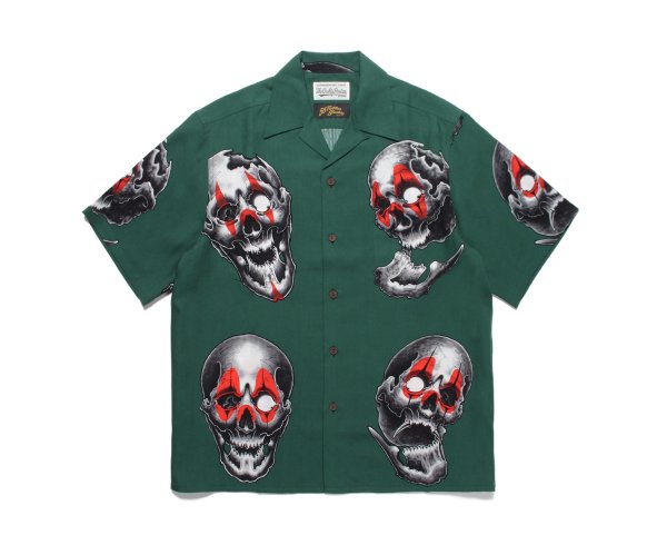 56 TATTOO STUDIO / S/S HAWAIIAN SHIRT (GREEN)