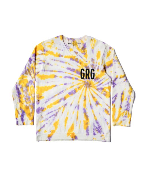 V-NECK HEAVY LONG-SLEEVE C-T / TI-DYE （YELLOW×PURPLE）