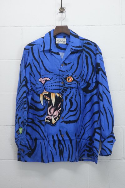 TIM LEHI / L/S HAWAIIAN SHIRT (BLUE)