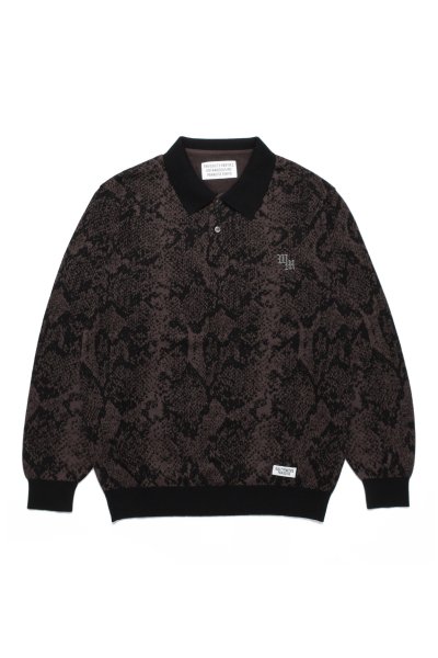 PYTHON KNIT POLO SHIRT (D-BROWN)