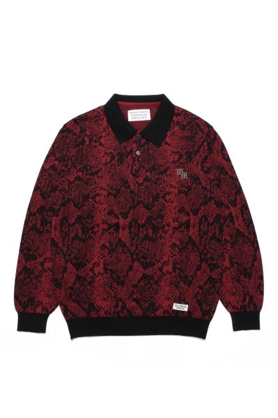 PYTHON KNIT POLO SHIRT (RED)