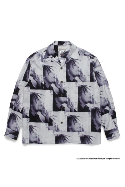 BOB MARLEY / HAWAIIAN SHIRT L/S ( TYPE-1 ) (GRAY)