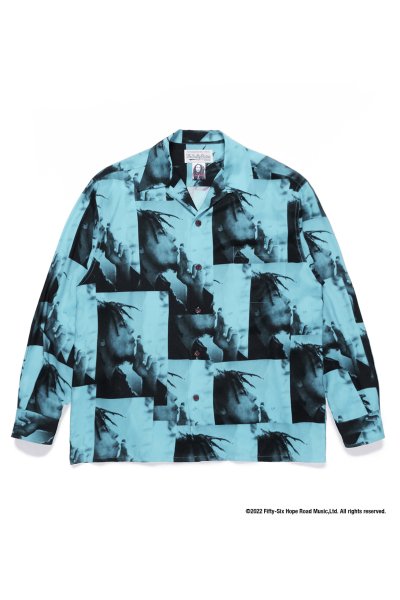 BOB MARLEY / HAWAIIAN SHIRT L/S ( TYPE-1 ) (L-BLUE)