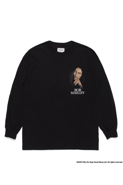 BOB MARLEY / CREW NECK LONG SLEEVE T-SHIRT (BLACK)