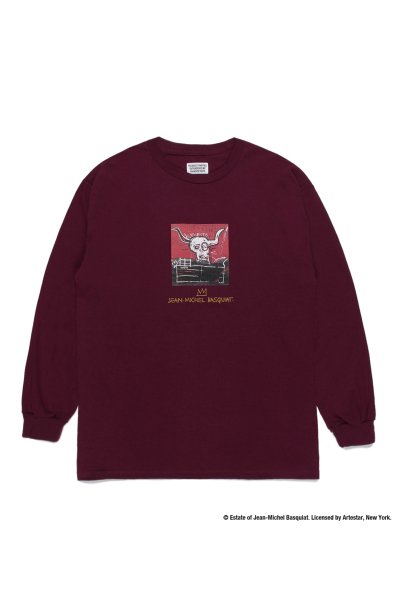 JEAN-MICHEL BASQUIAT / CREW NECK LONG SLEEVE T-SHIRT (BURGUNDY)