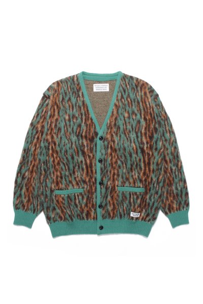 LEOPARD MOHAIR CARDIGAN ( TYPE-2 ) (GREEN)