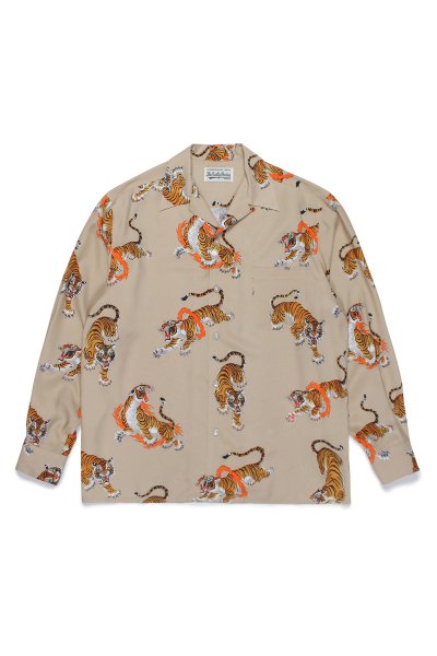 TIM LEHI / HAWAIIAN SHIRT L/S ( TYPE-5 ) (BEIGE)