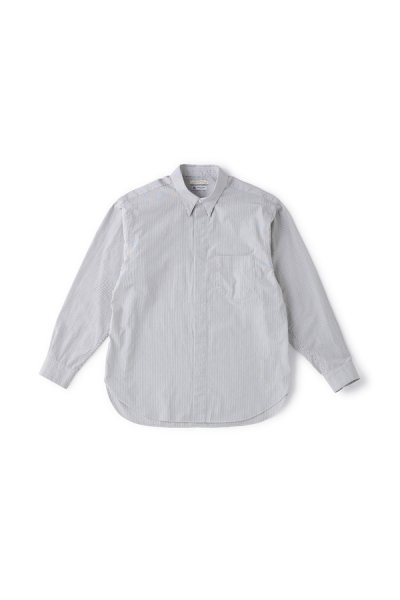 HIDDEN BUTTON COLLAR SHIRTS (BLACK STRIPE)