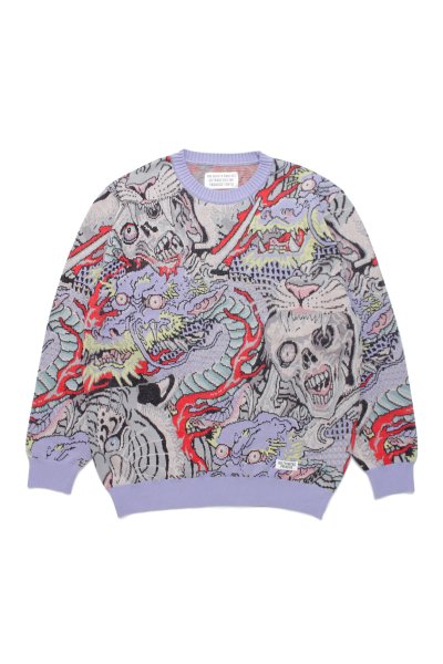 TIM LEHI / JACQUARD SWEATER ( TYPE-1 ) (PURPLE)