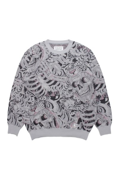 TIM LEHI / JACQUARD SWEATER ( TYPE-2 ) (GRAY)