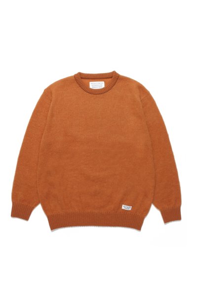 MOHAIR CREW NECK SWEATER (L-BROWN)