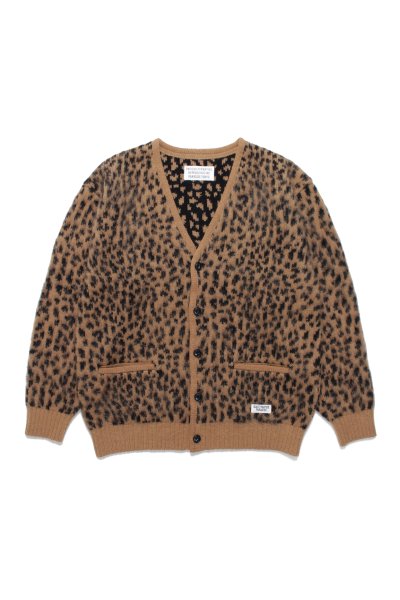 LEOPARD HEAVY MOHAIR CARDIGAN (BROWN)