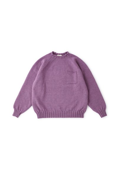 TWEEDY YARN ROLL-NECK SWEATER (PLUM)